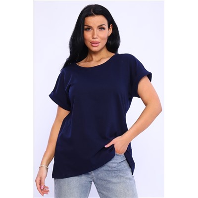 Футболка без рисунка с отворотами на рукавах, хлопок 100%, Арт. 561 НАТАЛИ #981597