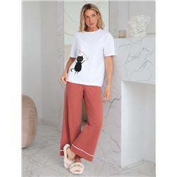 Футболка с принтом свободная эластичная из премиального хлопка