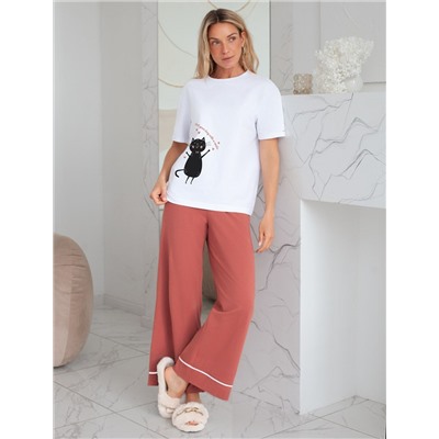 Футболка с принтом свободная эластичная из премиального хлопка