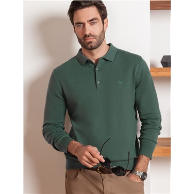 Джемпер-поло из хлопка с нейлоном