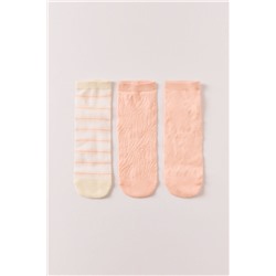 Pack 3 calcetines cortos estampado y textura kaki