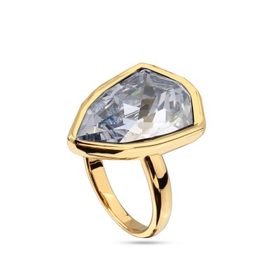 Кольцо Румба (кристаллы SW серо-голубые; покрытие золото)