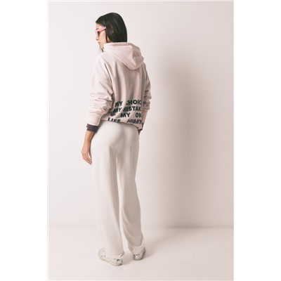 Pantalón jogger felpa algodón blanco