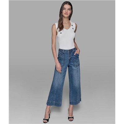 CROPPED WIDE LEG JEAN