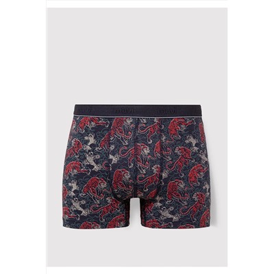 Mavi Kaplan Baskılı Lacivert Boxer 091121-24413