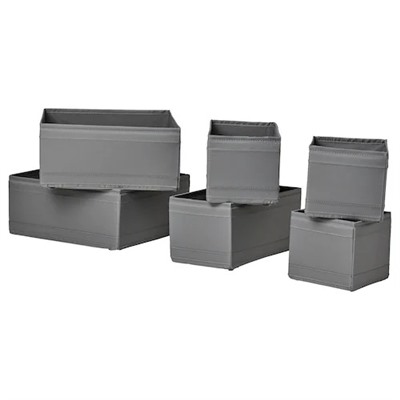 Box 6er-Set, dunkelgrau