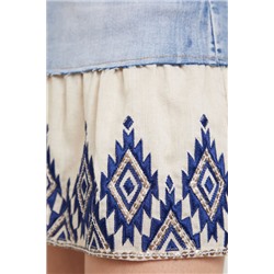 Minifalda vaquera patch de volantes