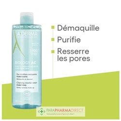 A-Derma Biology AC Eau Micellaire Nettoyante Purifiante BIO 400ml