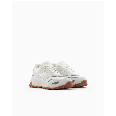 Mesh sneakers with oversized sole