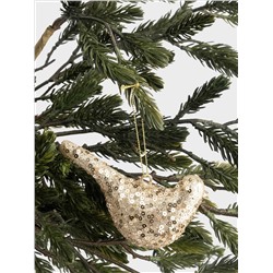Игрушка елочная, 6х11 см, стекло, шампань, Птица, New year