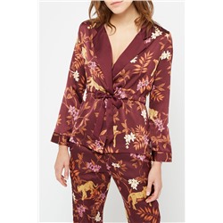 Пижамная рубашка Jameela темно-бордовая бордовая
