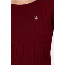 Kadın Bordo Bisiklet Yaka  Basic Kazak