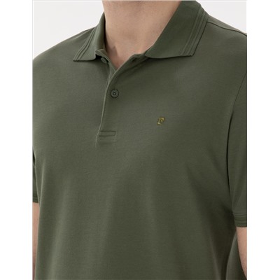 Haki Regular Fit %100 Pamuk Polo Yaka Basic Tişört