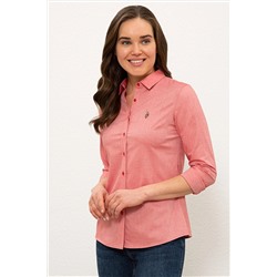 Kadın Kırmızı Uzun Kollu Basic Gömlek