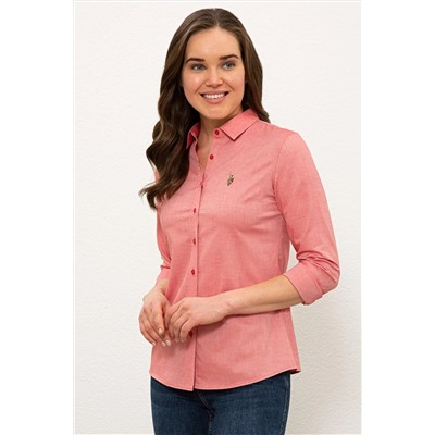 Kadın Kırmızı Uzun Kollu Basic Gömlek