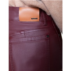 Мини-юбка из эластичного денима с покрытием под кожу