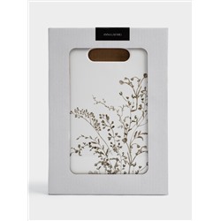 Подставка под горячее, 24х17 см, керамика/пробка, белая, Осенние цветы, Florance