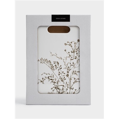 Подставка под горячее, 24х17 см, керамика/пробка, белая, Осенние цветы, Florance