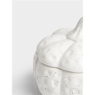 Емкость для хранения, 18х16 см, 1,3 л, керамика D, белая, в крапинку, Тыква, Light pumpkin