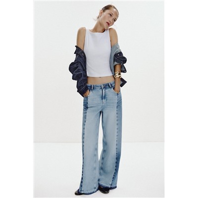 COLD SHOULDER RIBBED T-SHIRT