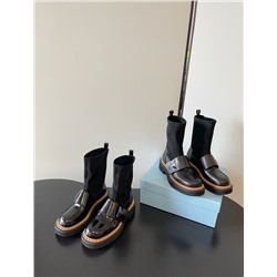 Женские ботинки на толстой подошве с эластичным верхом   ПРАД*А