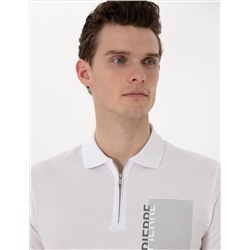 Beyaz Slim Fit Polo Yaka Tişört