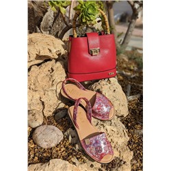 Ab.Zapatos 320-8 Hojas Rojas+Ab.Zapatos PELLE Bambu (630) rojo