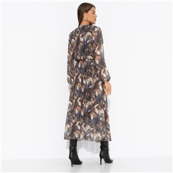 Платье нарядное на подкладе, Летящие мгновения (brown)