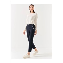 Jimmy Key Siyah Düz Kesim Normal Paça Normal Bel Dokuma Pantolon 23SP030003