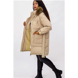 Зимняя куртка на поясе с натуральным мехом арт. 23226