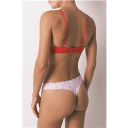 Tanga rosa clean cut estampado corazones