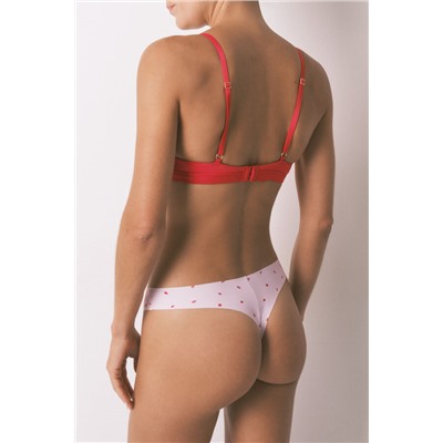 Tanga rosa clean cut estampado corazones