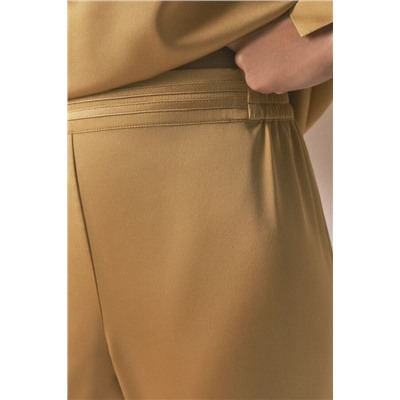 Pijama camisero largo satén mostaza