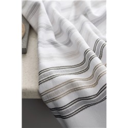 Guamod Pamuklu Banyo Havlusu - Beyaz/Gri - 75x150 cm