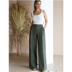 Брюки-палаццо из хлопка с защипами