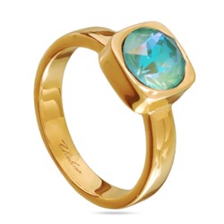 Кольцо Теннис (кристаллы SW мятные 8мм; покрытие золото), Есть комплект