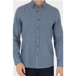 Erkek Lacivert Uzun Kollu Gömlek