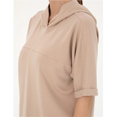 Bej Regular Fit Modal Kumaş Sweatshirt