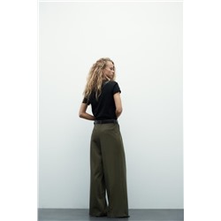 DOUBLE PLEAT TROUSERS WITH BELT