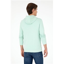 Erkek Su Yeşili Basic Sweatshirt