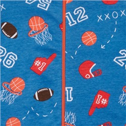 Baby And Toddler Boys Long Sleeve 'Grandpa Is My 1 Fan' And Sports Print Stretchie 2-Pack