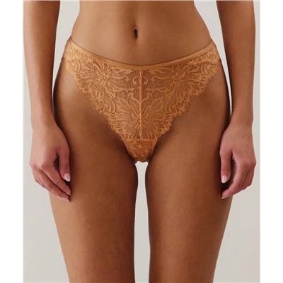 Culotte de encaje marrón claro