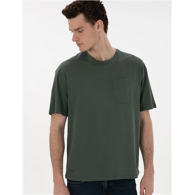 Koyu Yeşil Comfort Fit Basic Tişört