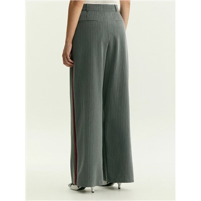 Брюки широкого кроя с защипами, D476/greyswan