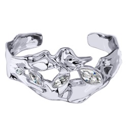 Браслет Эйва (кристаллы SW белые; покрытие родий), Есть комплект