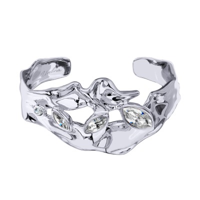 Браслет Эйва (кристаллы SW белые; покрытие родий), Есть комплект