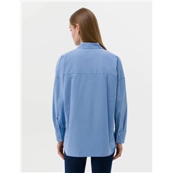 Açık Mavi Oversize Uzun Kollu Gömlek