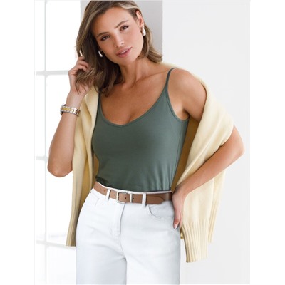 Топ из премиального хлопка с эластаном