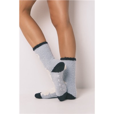 Calcetines largos pájaro azul medio