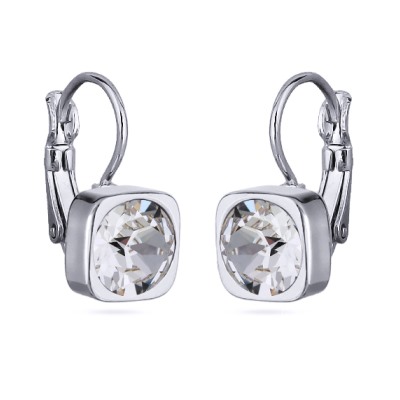 Серьги Теннис (кристаллы SW белые 8мм; покрытие родий), Есть комплект